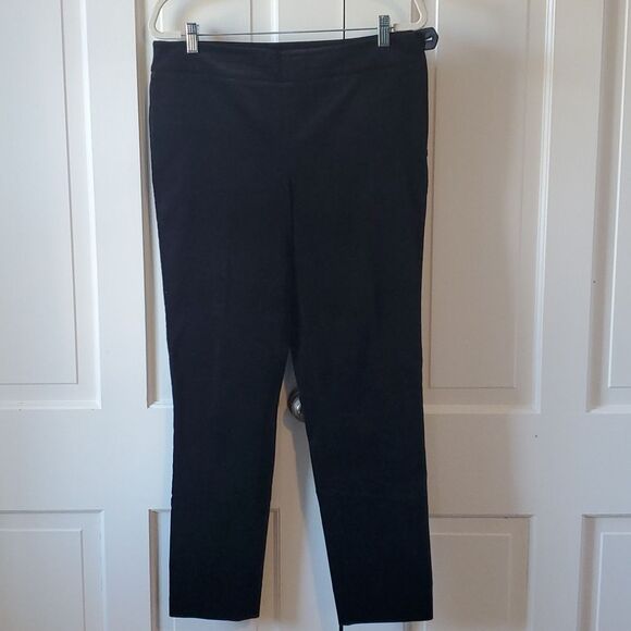 NWOT TALBOTS VELVETEEN BLACK CHATHAM ANKLE PANTS SIZE 10 - Picture 1 of 9